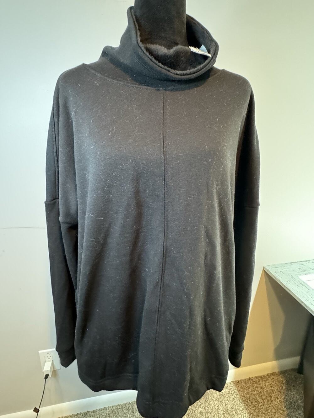 Workshop Republic Clothing Long Sleeve Sweater Black Mock Turtle Neck Sz M NWT
